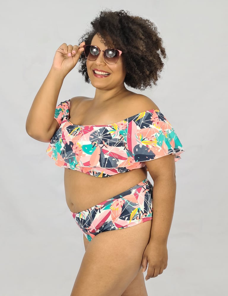 Conjunto Biquíni Plus Ciganinha Salmão