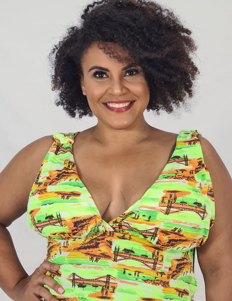 Maiô Vestido Estampado Plus