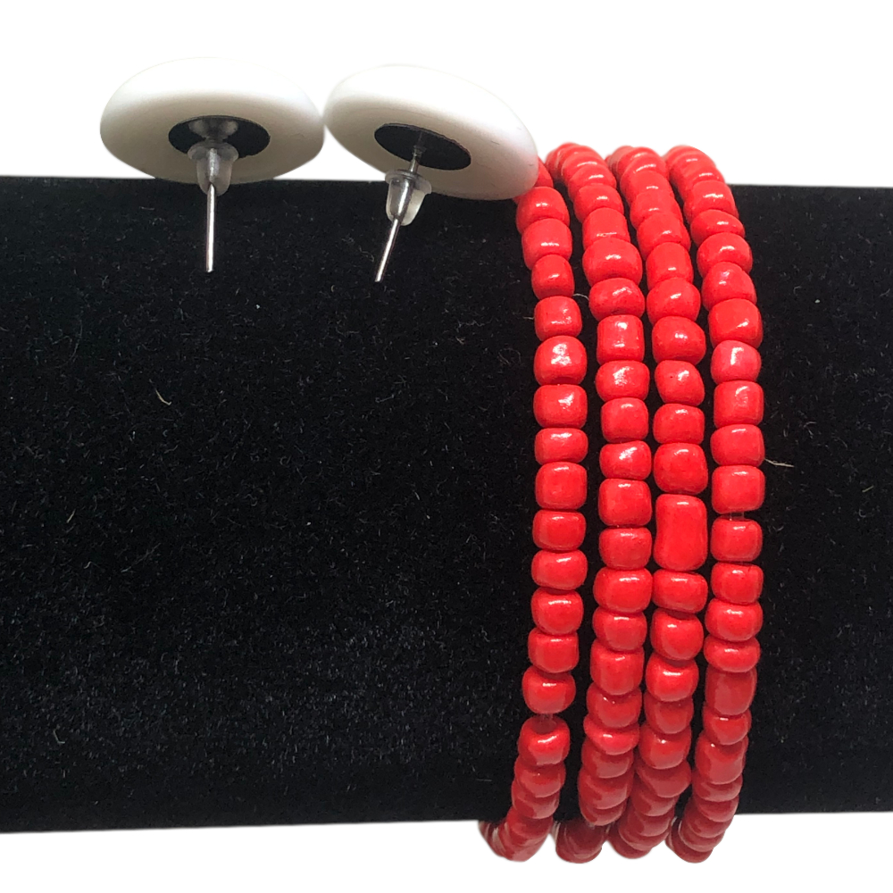 Kit de Pulseiras Laranjas com Brinco 