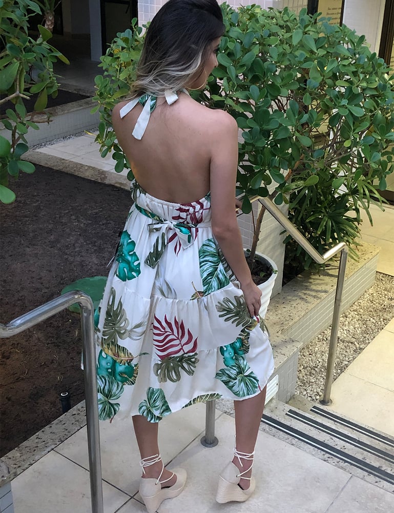 Vestido Midi Frente Única Off White