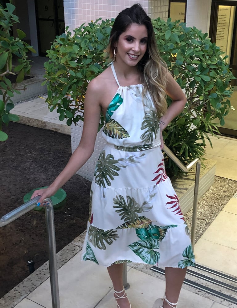 Vestido Midi Frente Única Off White