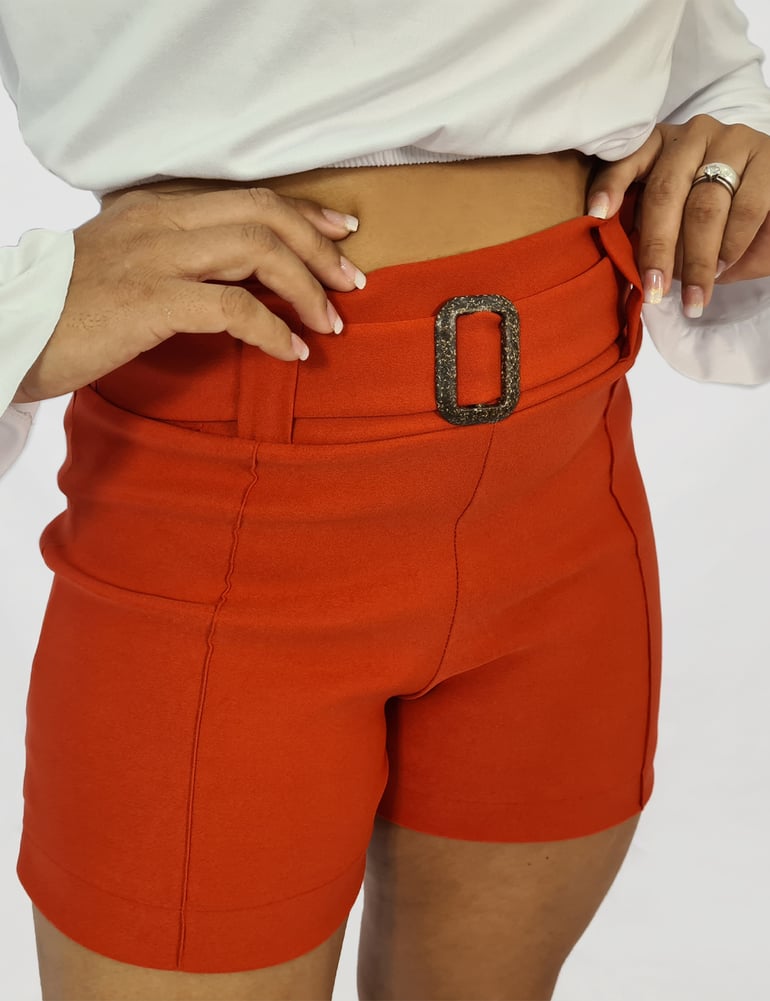 Short Feminino Social Vermelho