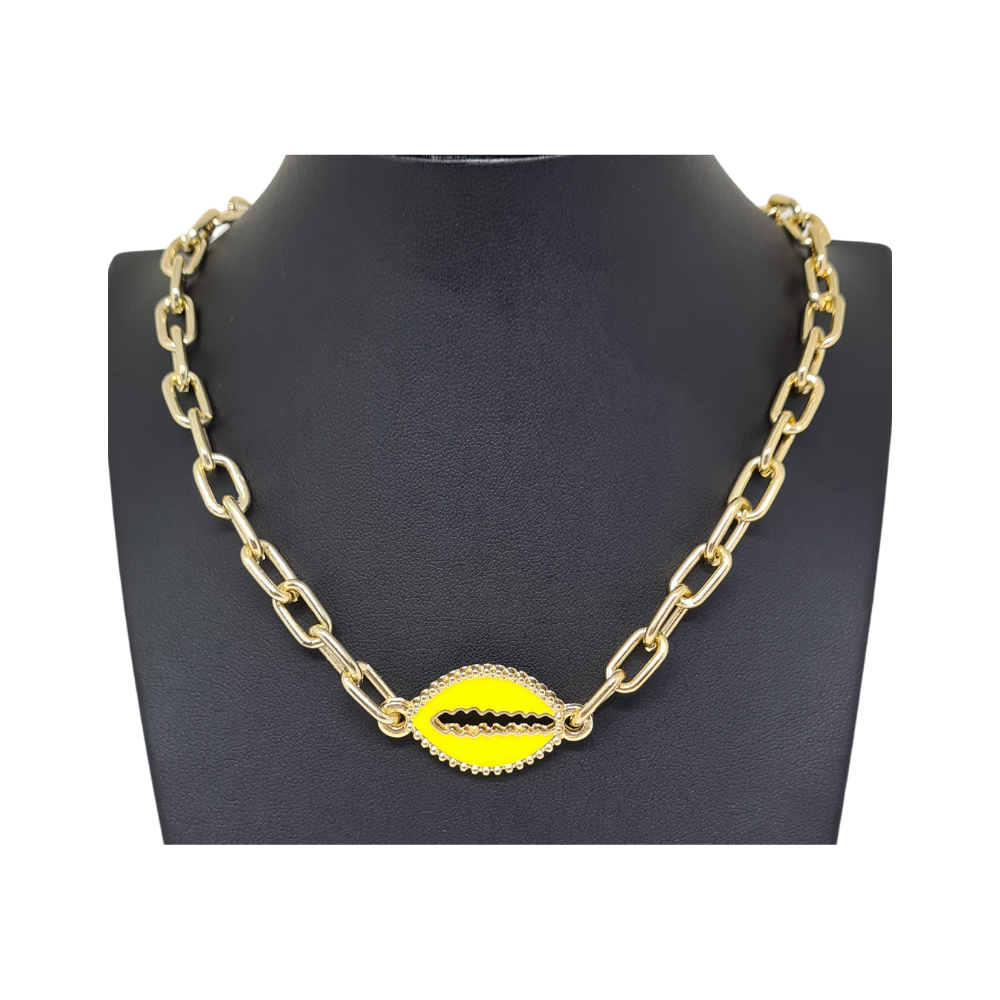 Colar Choker de Búzio Amarelo