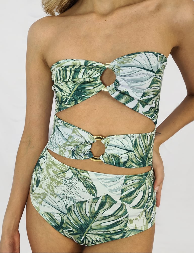 Kit Maiô Body Tomara que Caia e Colete Tropical