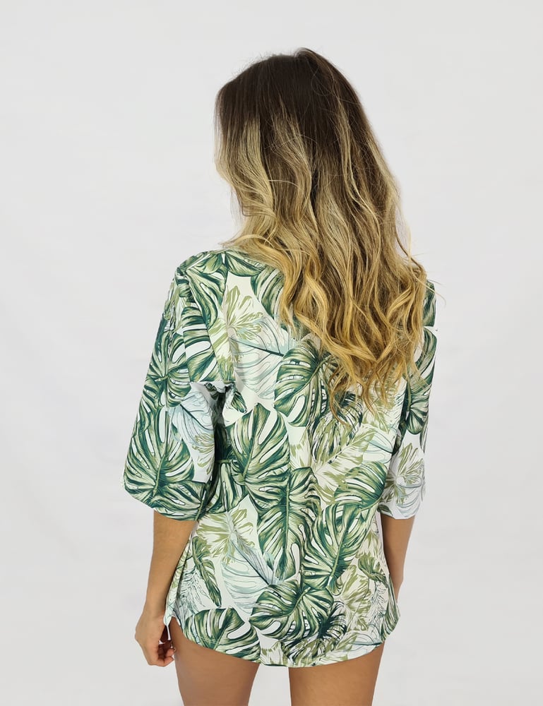 Kit Maiô Body Tomara que Caia e Colete Tropical