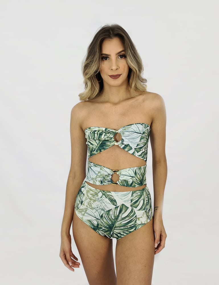 Kit Maiô Body Tomara que Caia e Colete Tropical
