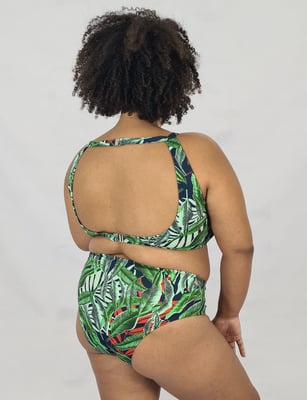 Boutique Magnólia's  Biquíni Halter Plus Size Folhagens Tropical  3