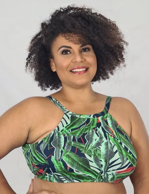 Boutique Magnólia's  Biquíni Halter Plus Size Folhagens Tropical  2