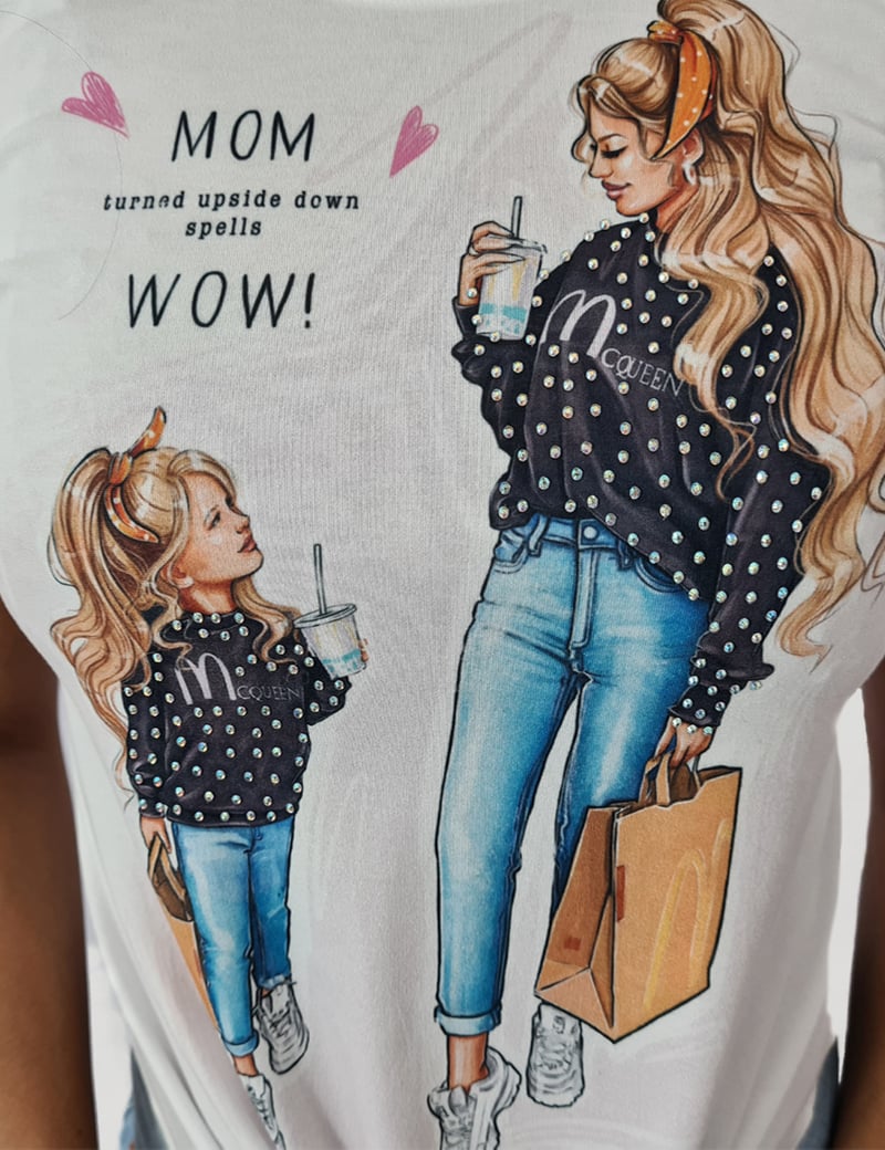 T-shirt com Amarração Mãe e Filha
