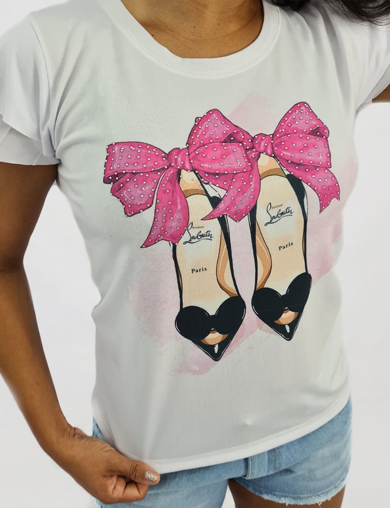 T-shirt com Babados Shoe