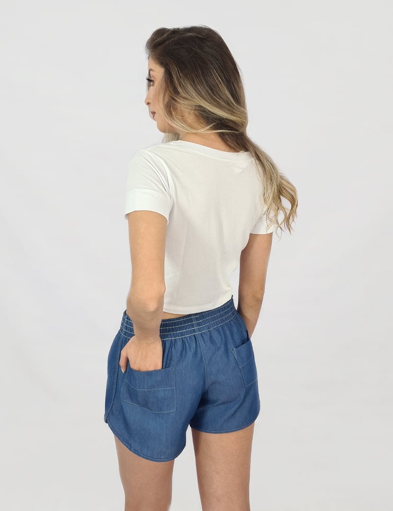Short Feminino Jeans Fake