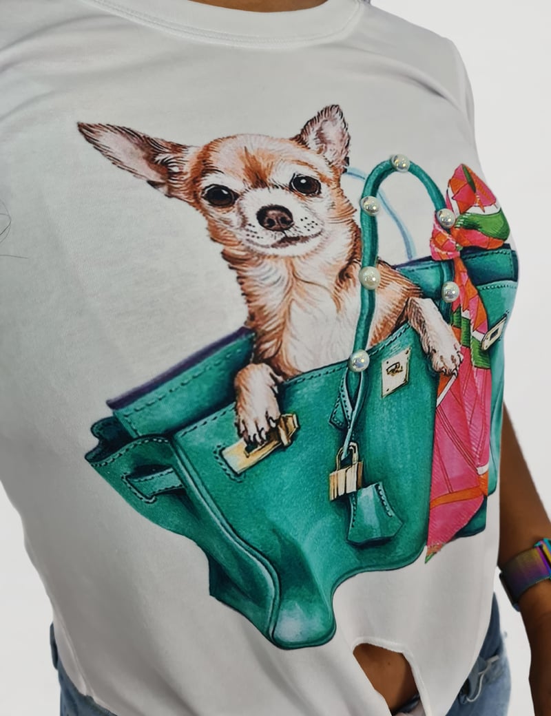 T-shirt com Amarração Dog In Bag