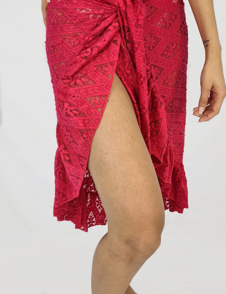 Canga Pareô em Renda Rosa