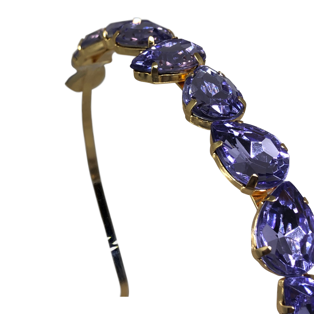 Tiara com Pedrarias Roxa Gota