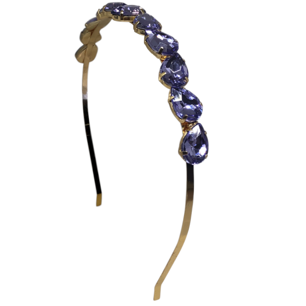 Tiara com Pedrarias Roxa Gota