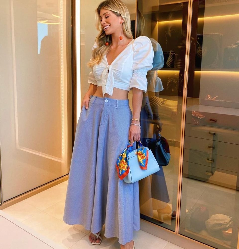 Cropped Feminino Com Amarração Off White