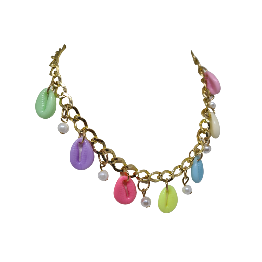 Choker de Búzios Coloridas
