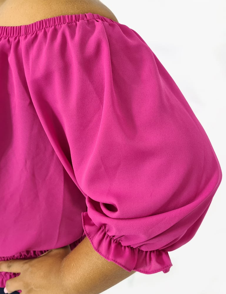 Blusa Feminina Plus Ciganinha Rosa Fúcsia