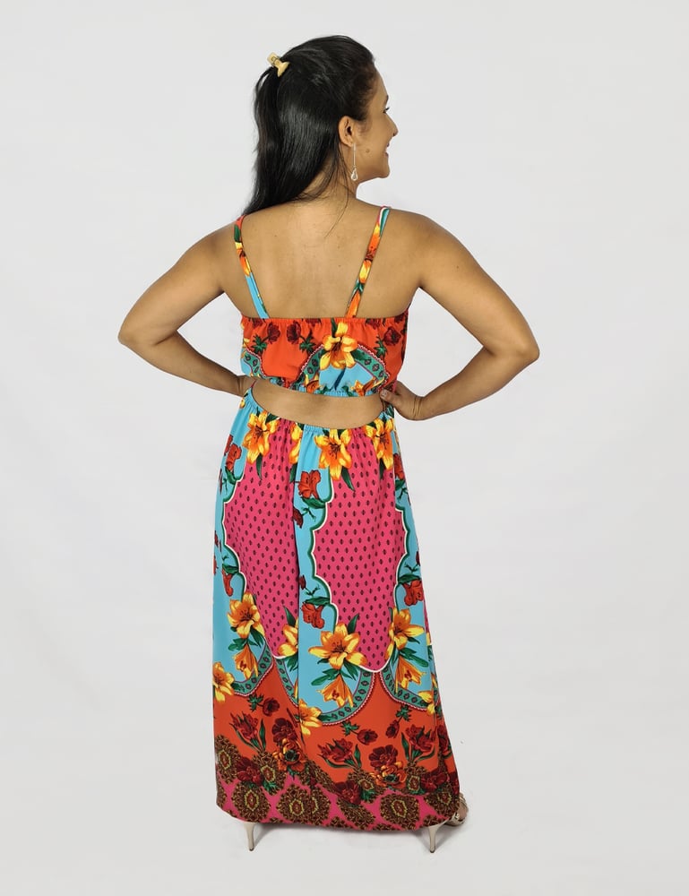 Vestido Feminino Longo Mix Estampas