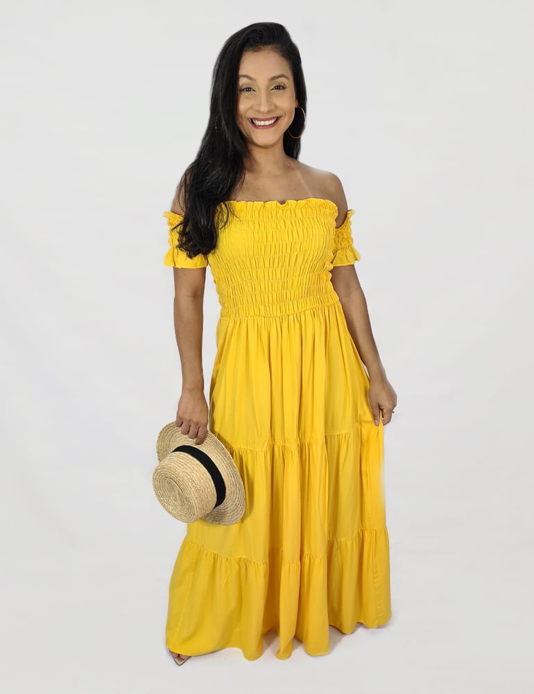 Vestido Longo Três Marias Amarelo