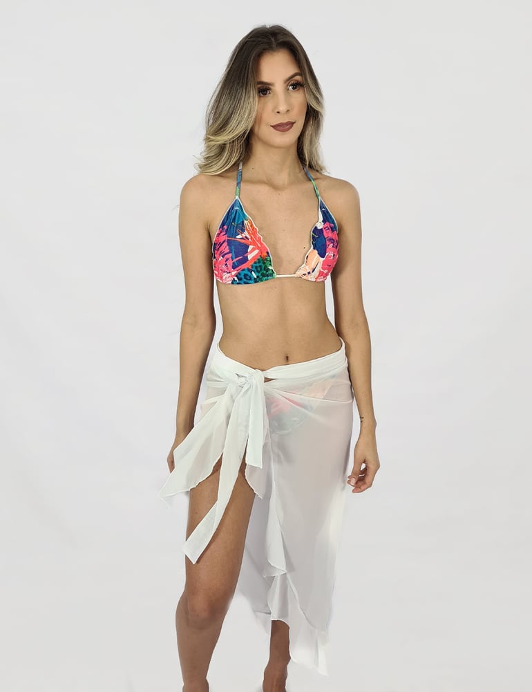 Saída de Praia Canga Transparente Branco