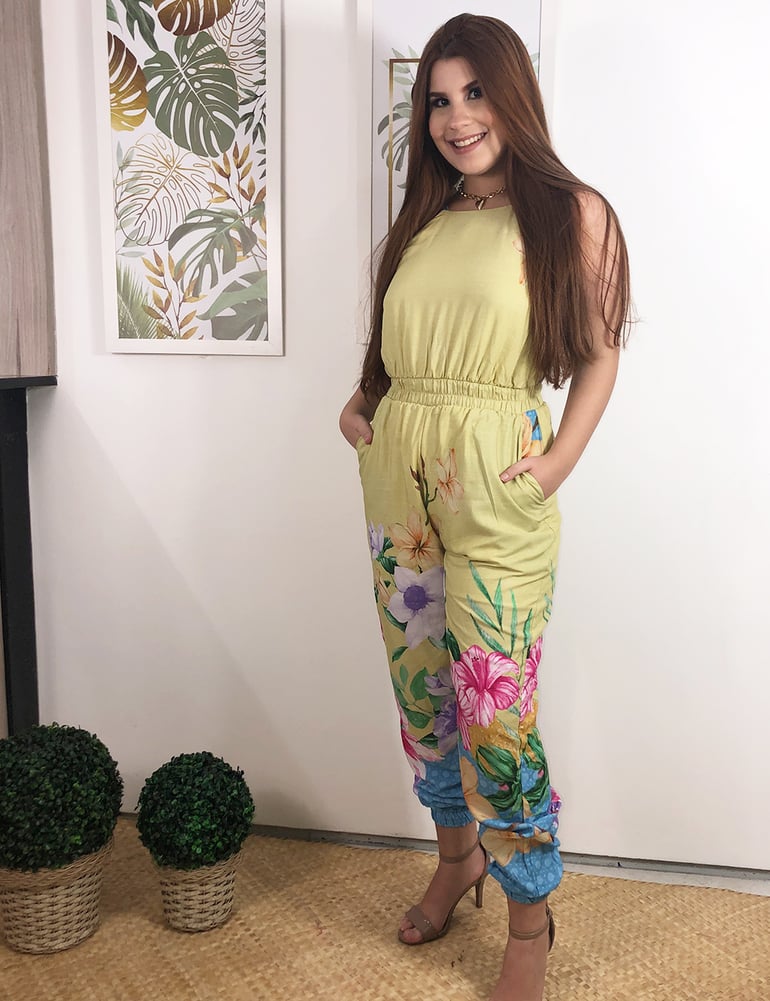 Macacão Feminino Jogguer Estampado Verde Claro