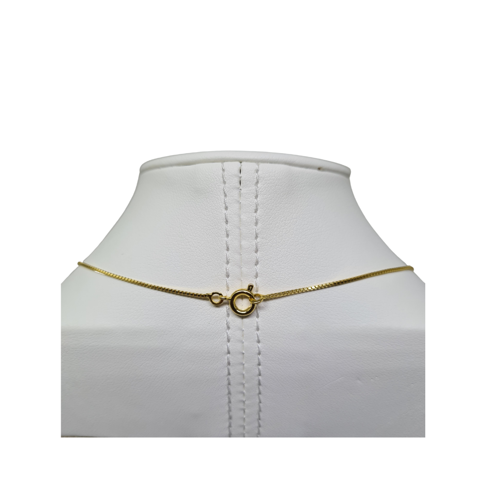 Colar Dourado com Pingente Folha Rosa