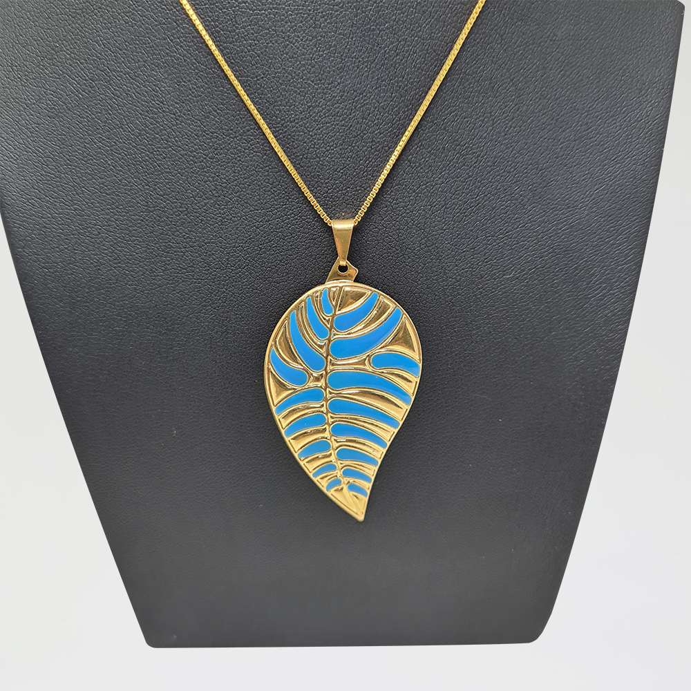 Colar Folha Azul