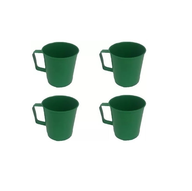 Caneca Plástica Para Merenda Escolar Verde 300 Ml - 48 Unids