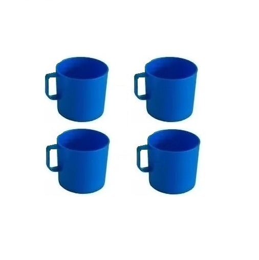 Caneca Plástica Azul Para Merenda Escolar 300 Ml - 100 Unids