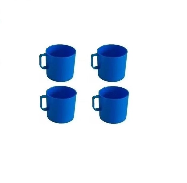 Caneca Plástica Para Merenda Escolar Azul 300 Ml - 12 Unids