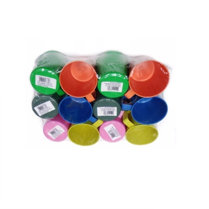 Caneca Plástica Para Merenda Escolar 300 Ml Cores - 48 Unids