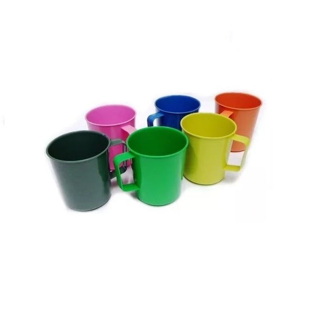 Caneca Plástica Para Merenda Escolar 300 Ml Cores - 36 Unids