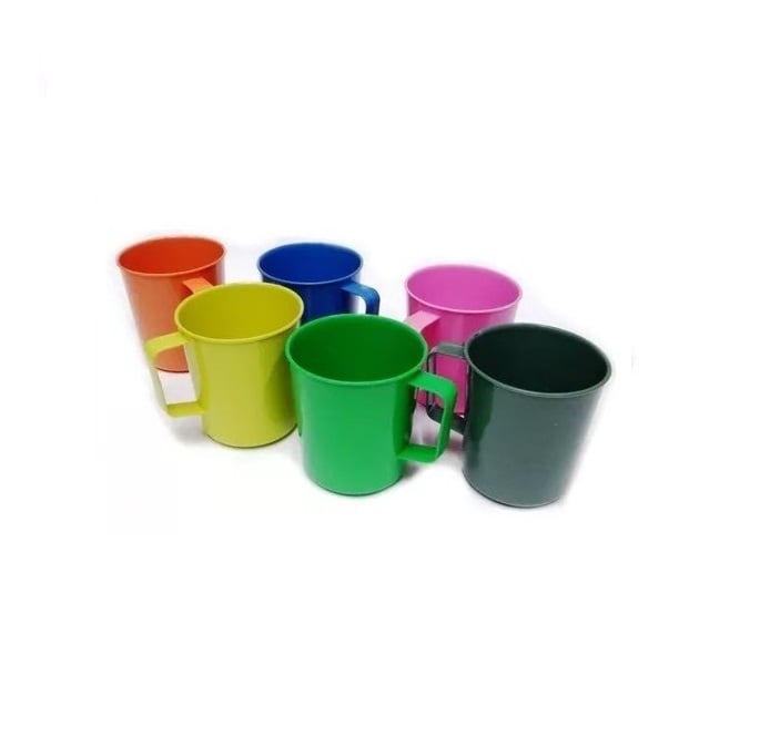 Caneca Plástica Para Merenda Escolar 300 Ml Cores - 48 Unids