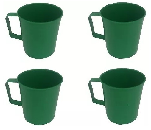 Caneca Plástica Para Merenda Escolar Verde 300 Ml - 36 Unids