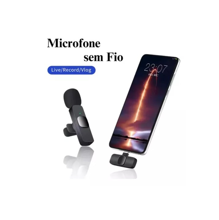Microfone Lapela Modelo K9 Sem Fio Bluetooth Celular iPhone