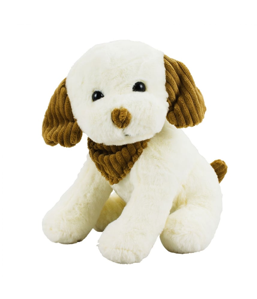 Cachorro De Pelúcia Branco Sentado 19 cm