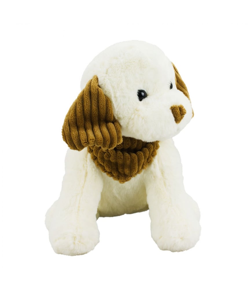 Cachorro De Pelúcia Branco Sentado 19 cm