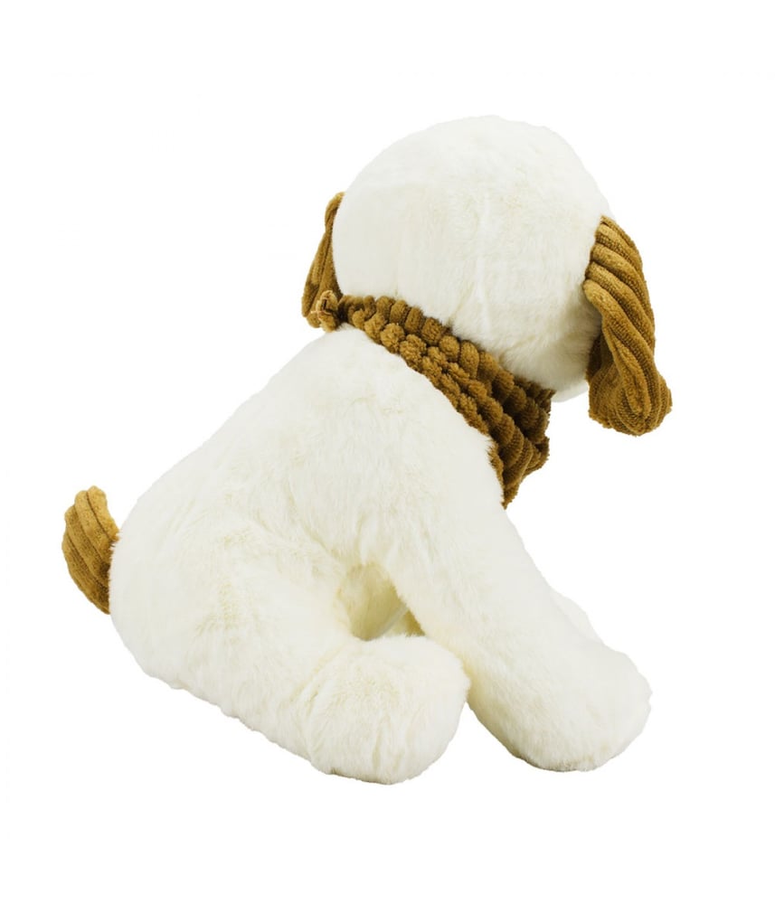 Cachorro De Pelúcia Branco Sentado 19 cm