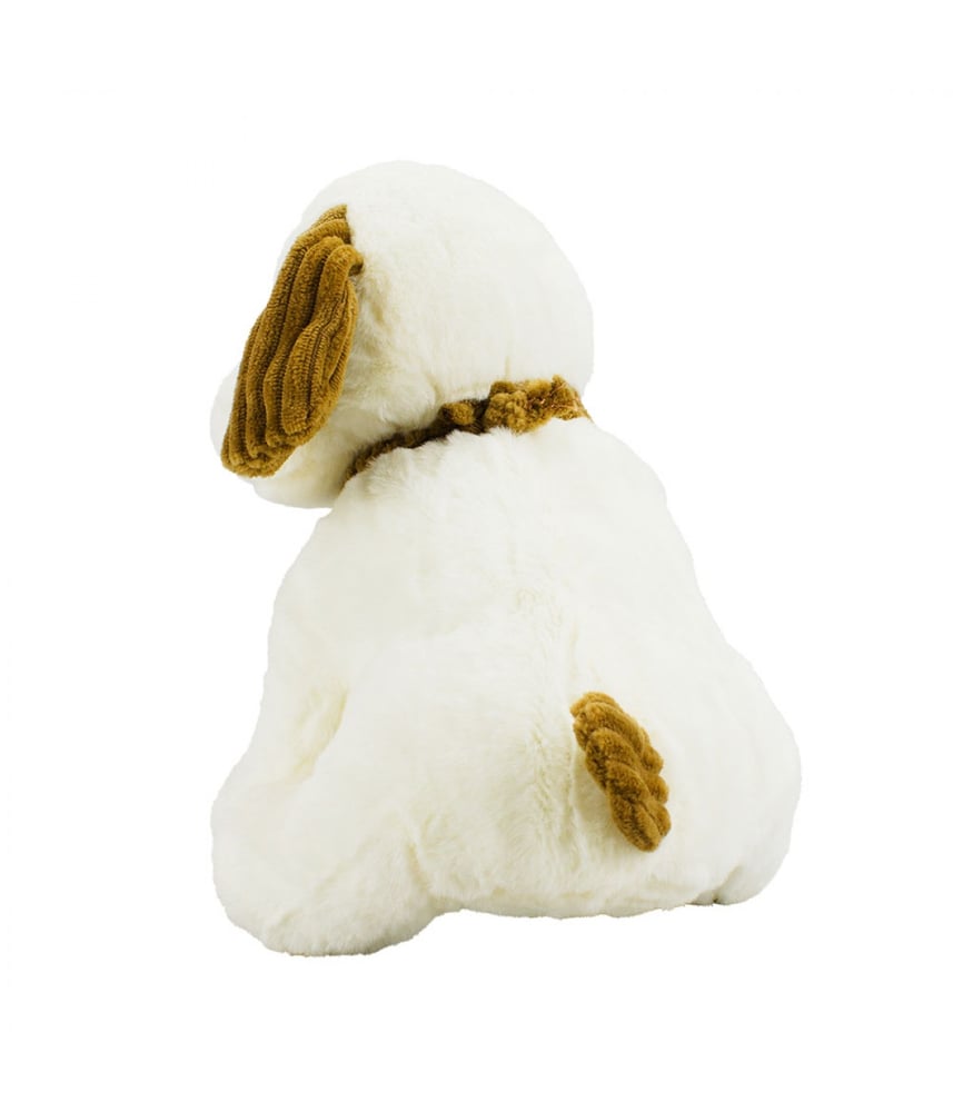 Cachorro De Pelúcia Branco Sentado 19 cm