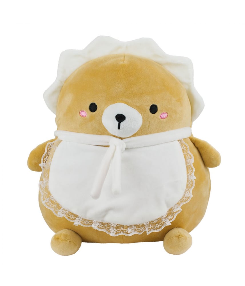 Cachorro De Pelúcia Caramelo Vestido Faxina 27cm