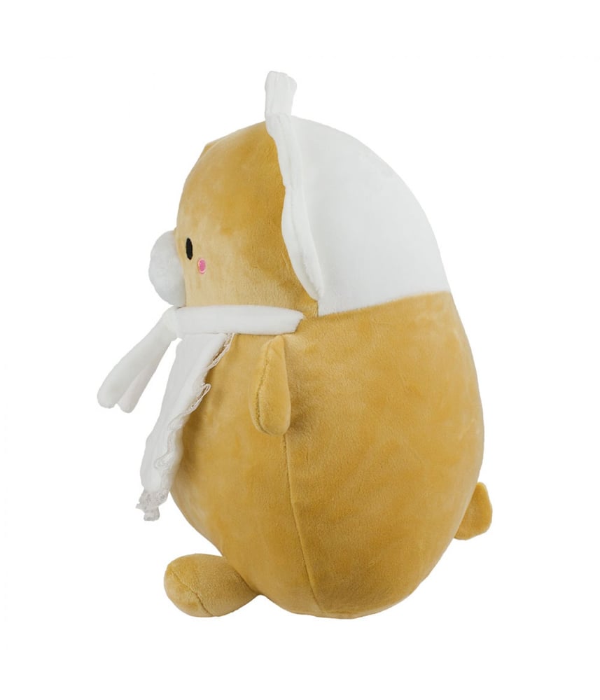 Cachorro De Pelúcia Caramelo Vestido Faxina 27cm