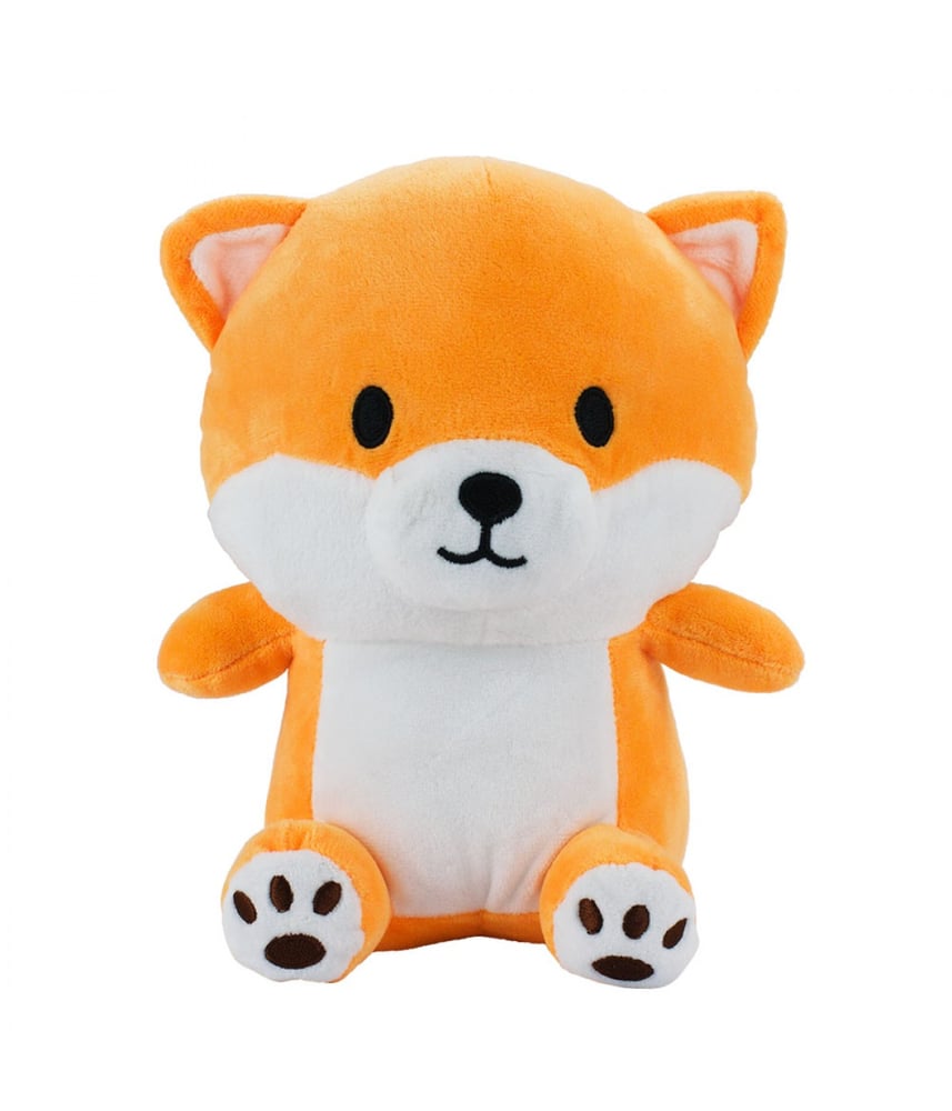 Cachorro De Pelúcia Laranja Fofo Sentado 22 cm