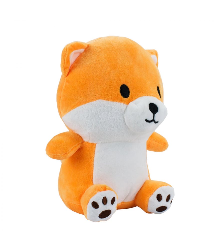 Cachorro De Pelúcia Laranja Fofo Sentado 22 cm