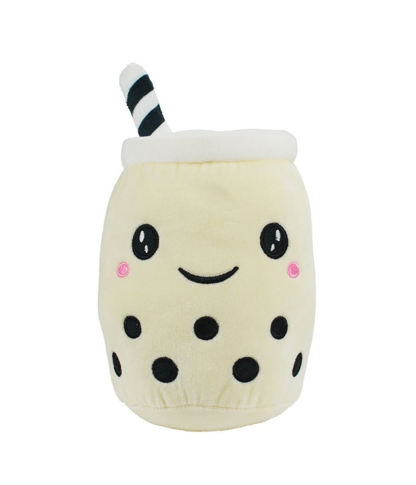 Copo de Pelúcia Chá De Bolhas Creme Com Rosto 20cm