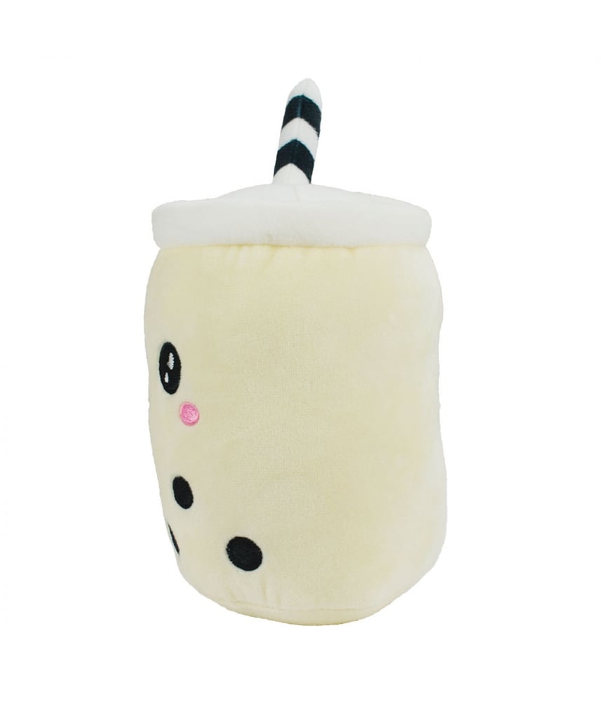 Copo de Pelúcia Chá De Bolhas Creme Com Rosto 20cm