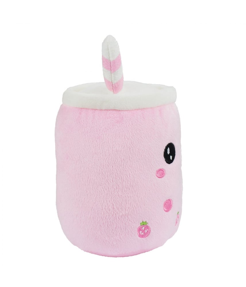 Copo de Pelúcia Chá De Bolhas Rosa Com Rosto 20cm