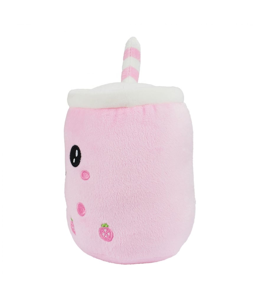 Copo de Pelúcia Chá De Bolhas Rosa Com Rosto 20cm