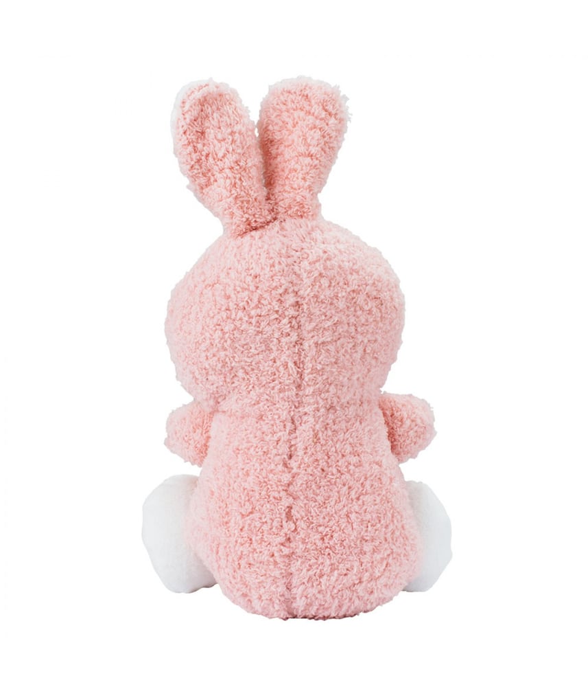 Coelho De Pelúcia Rosa Sentado Cenoura 24cm
