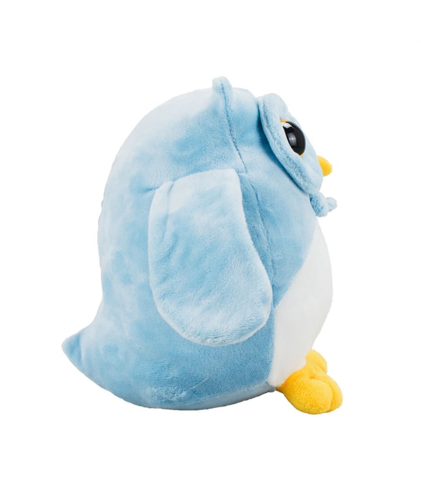 Coruja De Pelúcia Azul Olhos Grandes 18 cm 